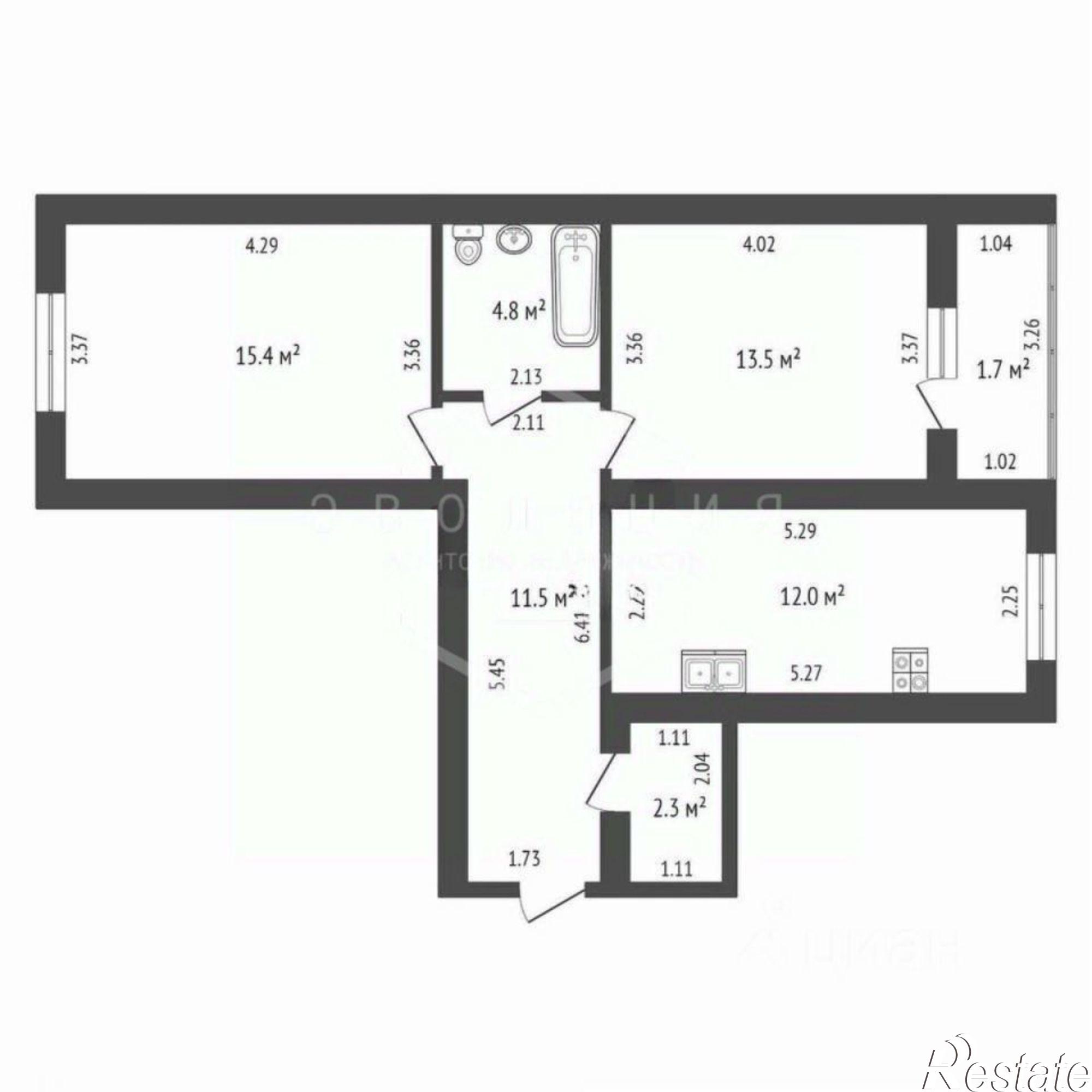 Купить квартиру за 9 300 000 рублей на ул Старшины Дадаева, 62