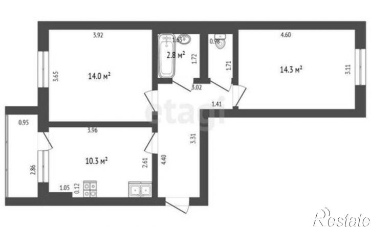 2-комн квартира Минусинская улица, 28,  д. 28