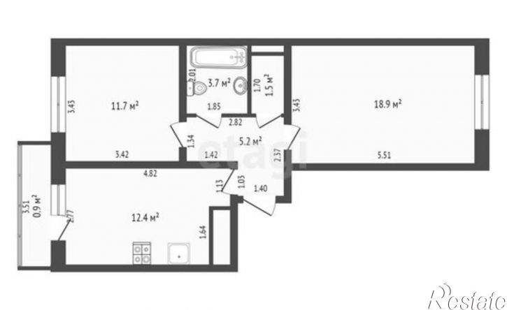 2-комн квартира ул Пригородная, 13,  д. 13