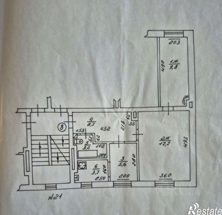 2-комн квартира ул Печатная, 21,  д. 21