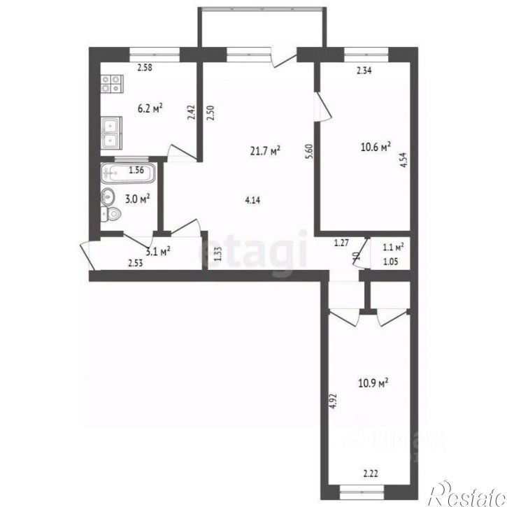 3-комн квартира