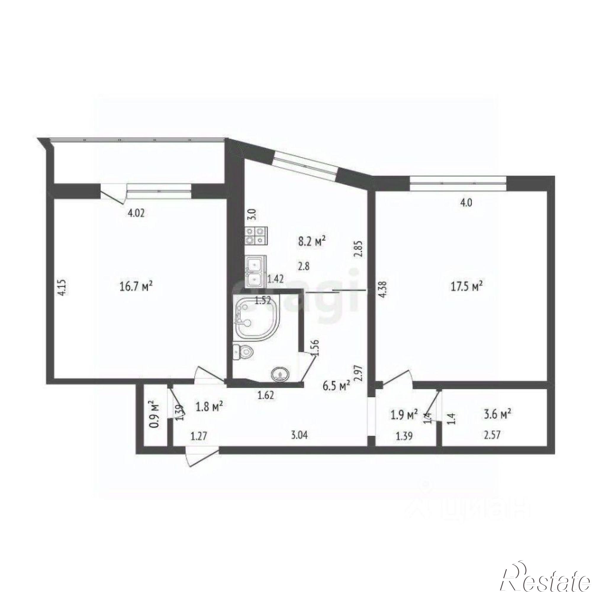 Купить квартиру за 5 800 000 рублей на Алданская улица, 15
