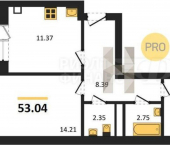 1-комн, 42 кв м, этаж 1/9 ул Понартская, 14