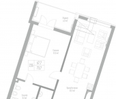 1-комн, 73 кв м, этаж 5/7 ул Октябрьская, 12