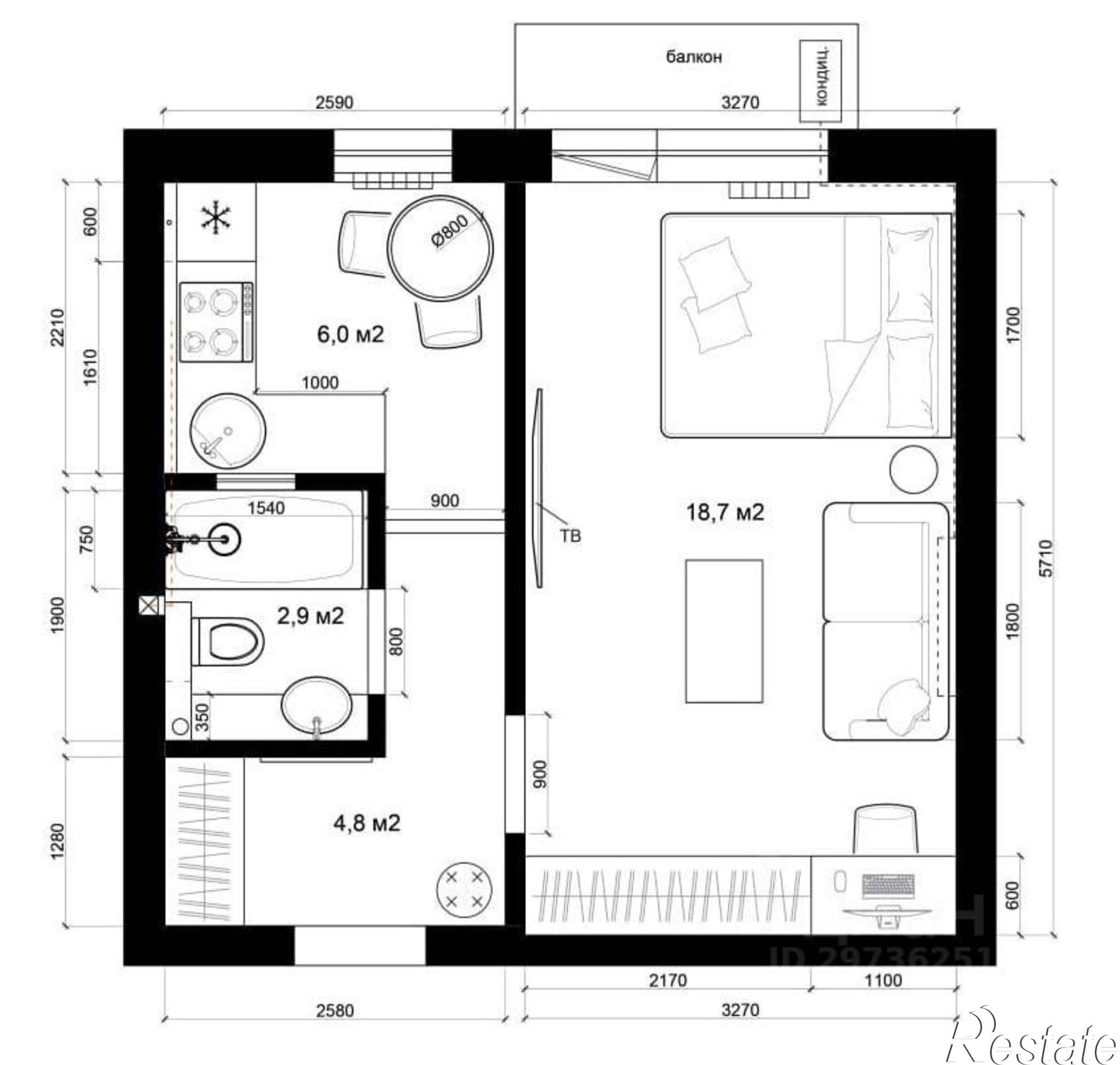 Купить квартиру за 3 200 000 рублей на Батальная улица, 61