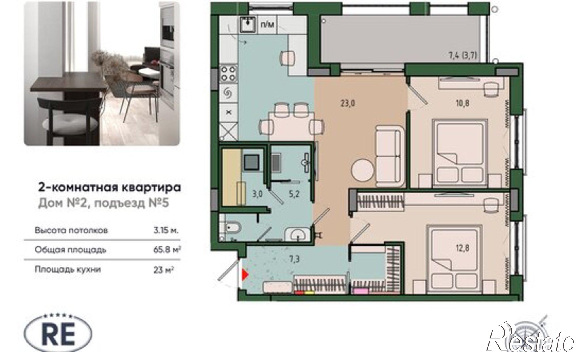 Купить квартиру за 11 186 000 рублей на ул Молодой гвардии, 36