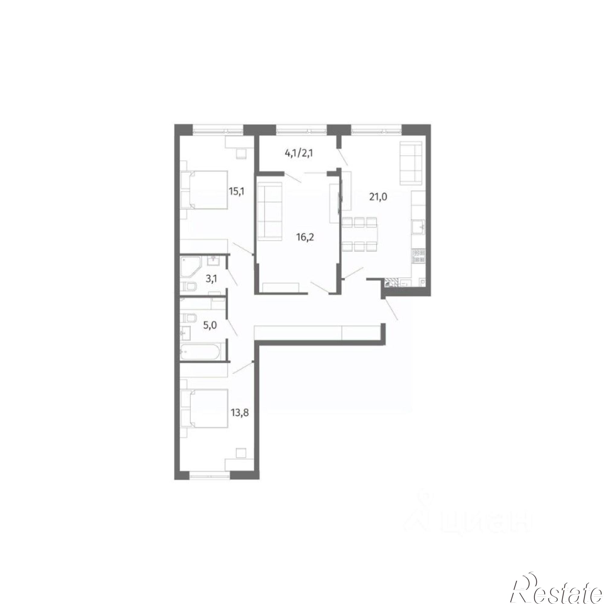 Купить квартиру за 1 498 400 рублей на улица Маршала Борзова, 107