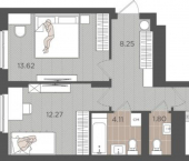 2-комн, 56 кв м, этаж 9/9 Батальная улица, 65Б