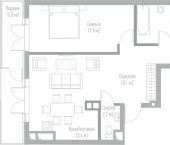 2-комн, 92 кв м, этаж 3/8 Октябрьская улица, 12