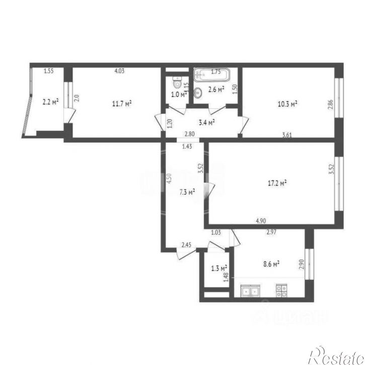 3-комн квартира улица Лилии Иванихиной, 12,  д. 12