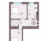 2-комн, 55 кв м, этаж 5/10 Иркутская улица, д.6
