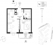 1-комн, 40 кв м, этаж 5/9 пр-кт Победы, 208Б