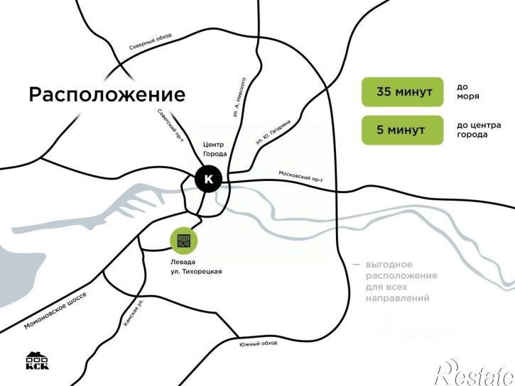 1-комн квартира в новом доме Тихорецкая улица, 16Ак3