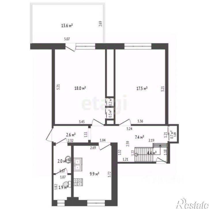 2-комн квартира ул Молодежная, 4,  д. 4