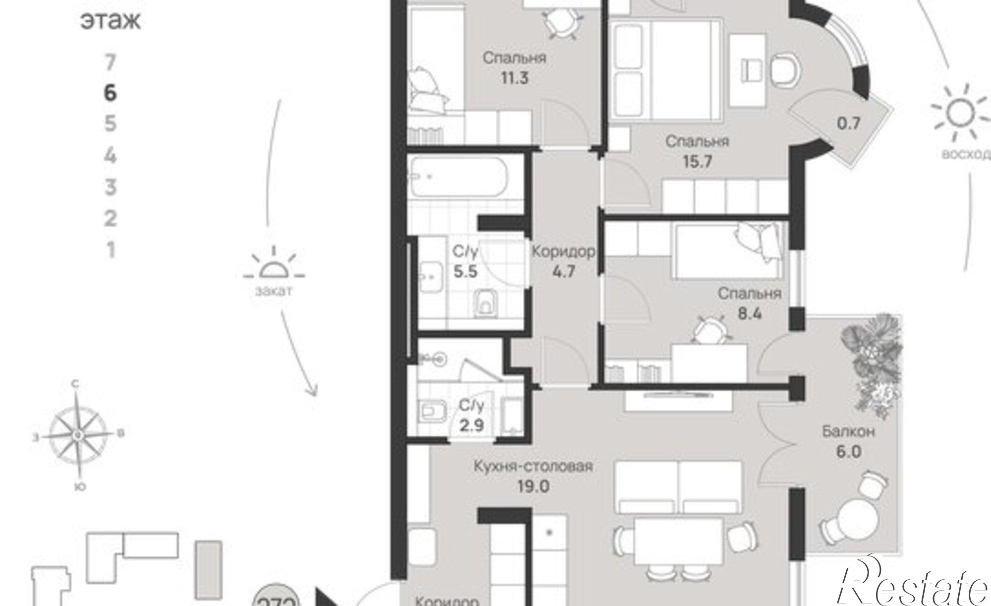 Купить квартиру за 23 069 200 рублей на пр-кт Калинина, 113