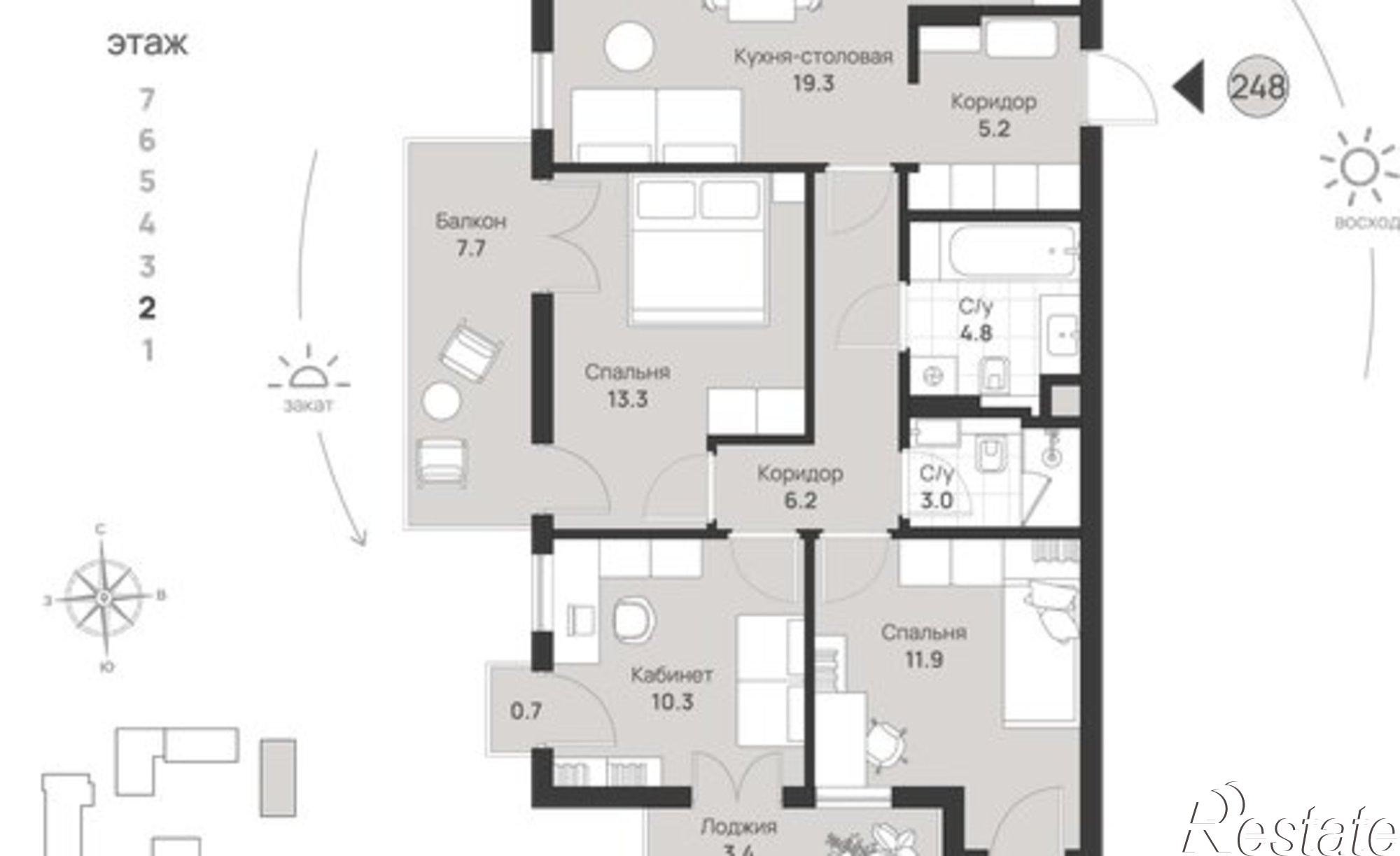 Купить квартиру за 21 067 300 рублей на пр-кт Калинина, 113