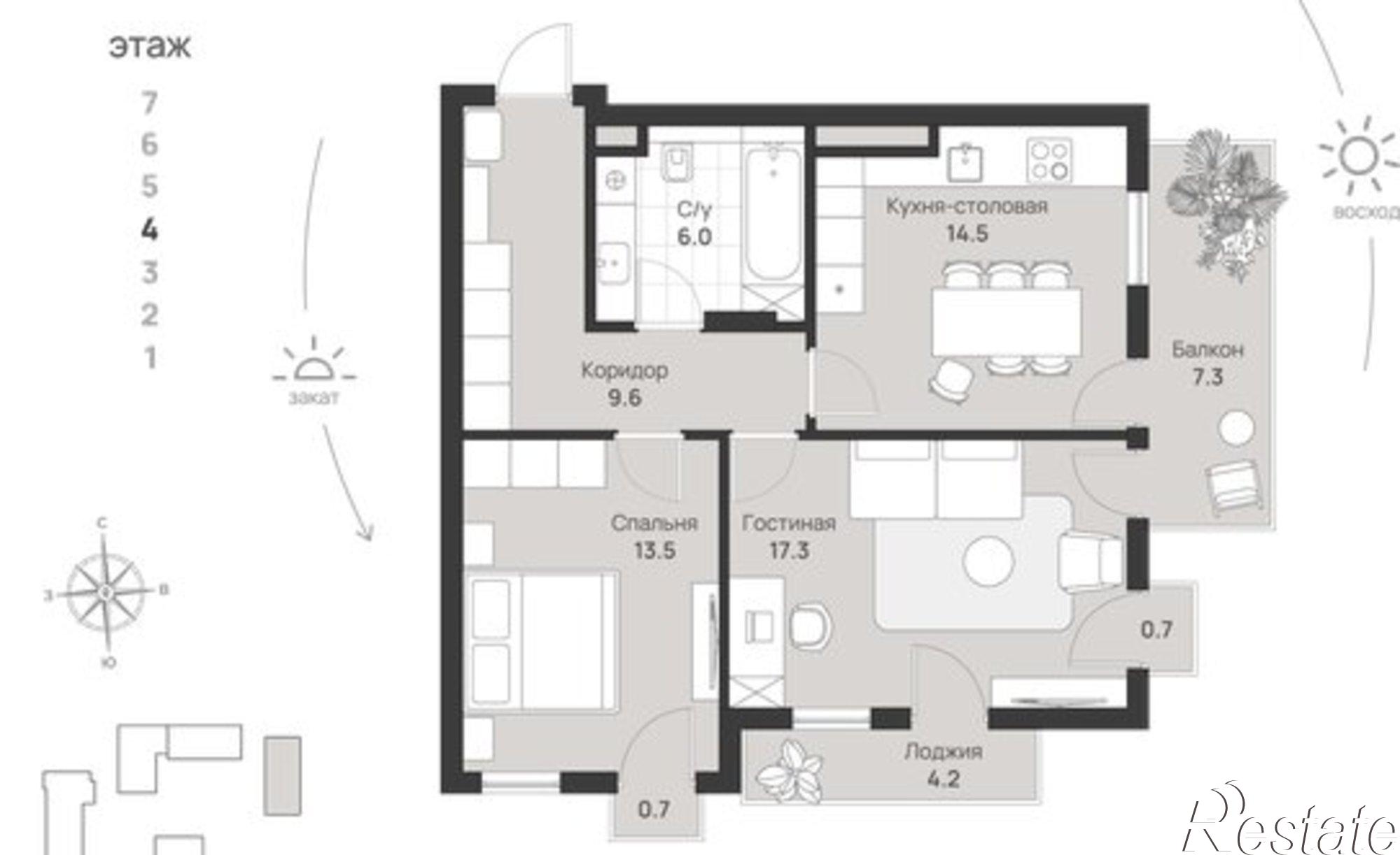 Купить квартиру за 19 341 700 рублей на пр-кт Калинина, 113