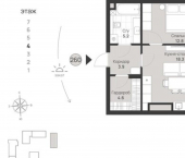 1-комн, 51кв м, этаж 4/7 пр-кт Калинина, 113