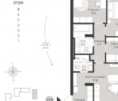 3-комн, 76кв м, этаж 7/7 пр-кт Калинина, 113