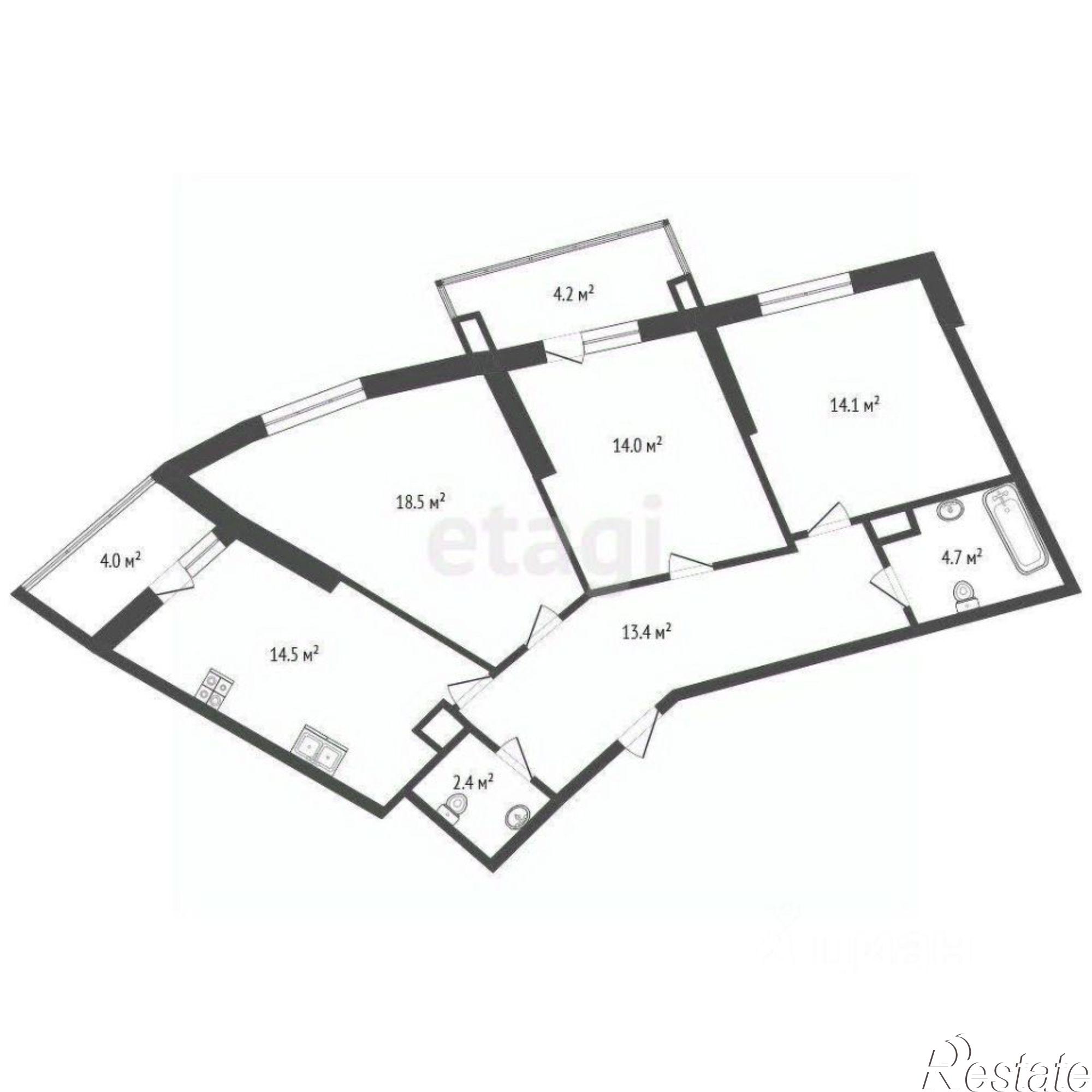 Купить квартиру за 10 500 000 рублей на ул Елизаветинская, 3