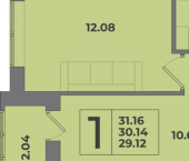 1-комн, 31 кв м, этаж 6/8 Коммунистическая улица, 24