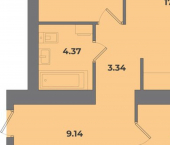 2-комн, 66 кв м, этаж 2/8 Коммунистическая улица, 24