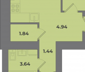 2-комн, 53 кв м, этаж 5/8 Коммунистическая улица, 24