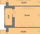 2-комн, 60 кв м, этаж 8/8 Коммунистическая улица, 24