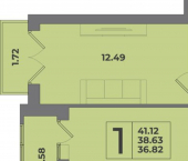 1-комн, 41 кв м, этаж 8/8 Коммунистическая улица, 24