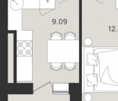 1-комн, 31 кв м, этаж 5/9 Борисовский б-р, 13 2