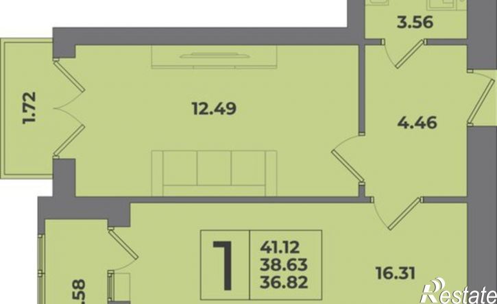 1-комн квартира в новом доме Коммунистическая улица, 24