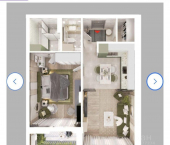 1-комн, 56кв м, этаж 3/10 улица Молодой гвардии, 34к3