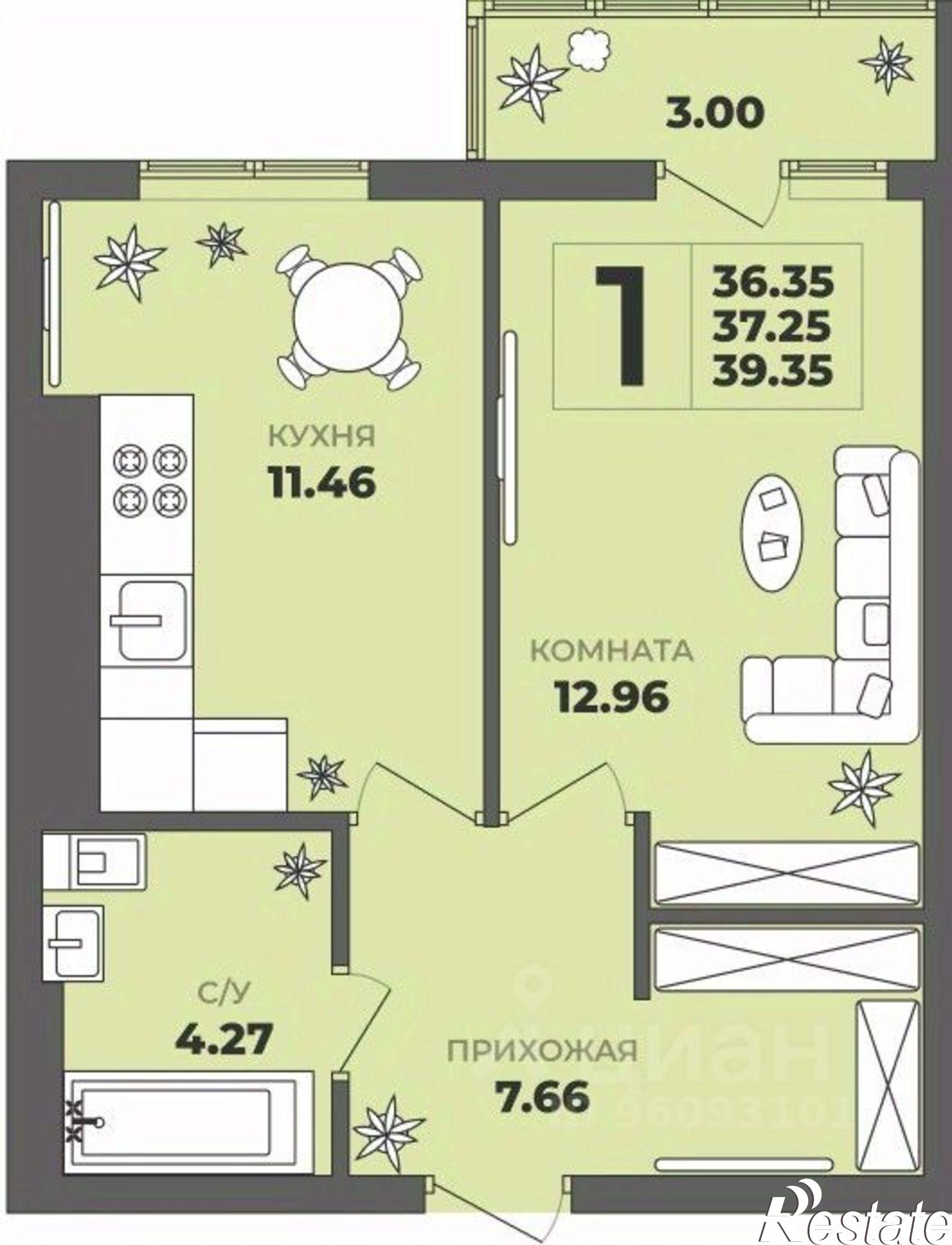 Купить квартиру за 4 693 500 рублей на Интернациональная улица, 18