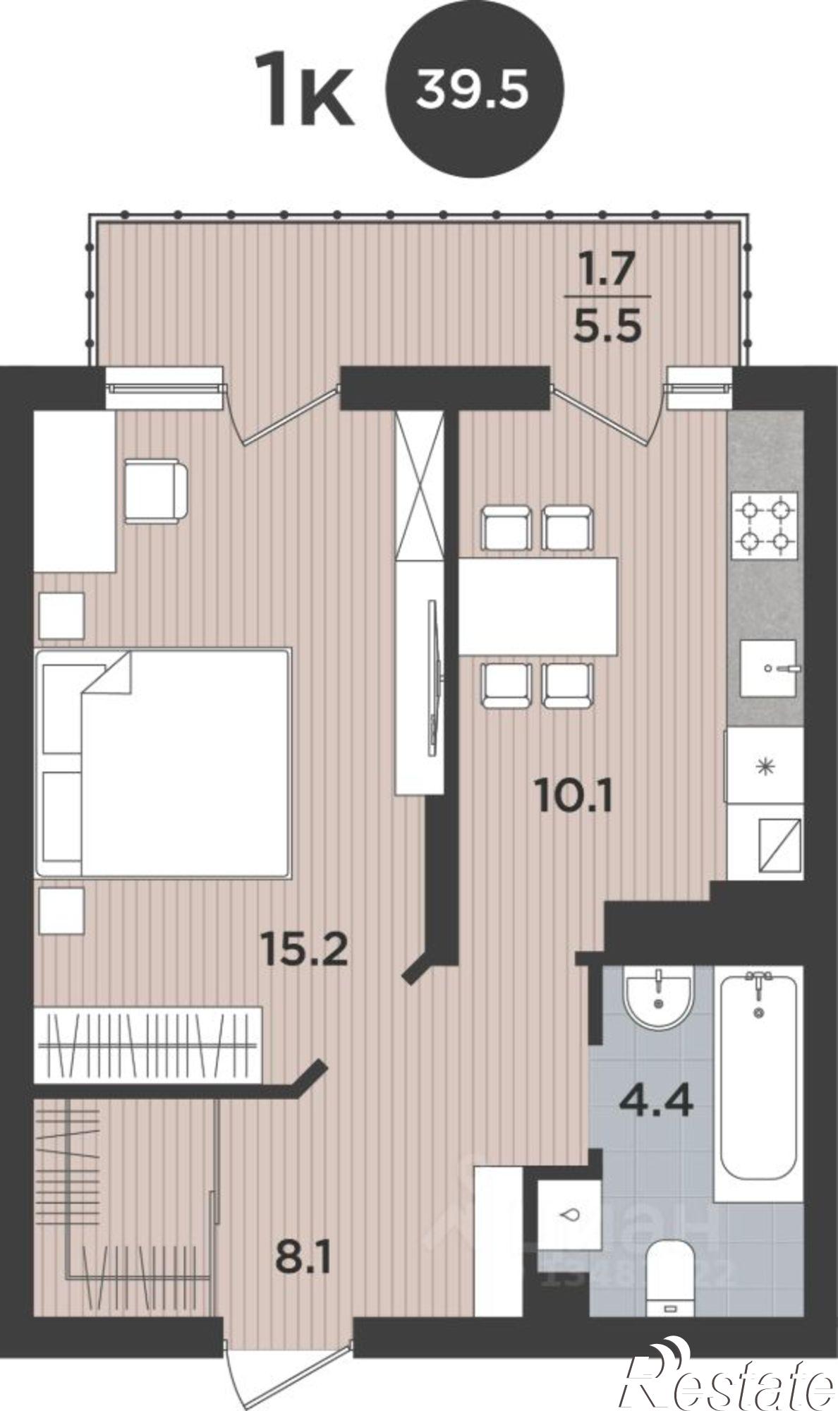 Купить квартиру за 4 937 500 рублей на Тихорецкая улица