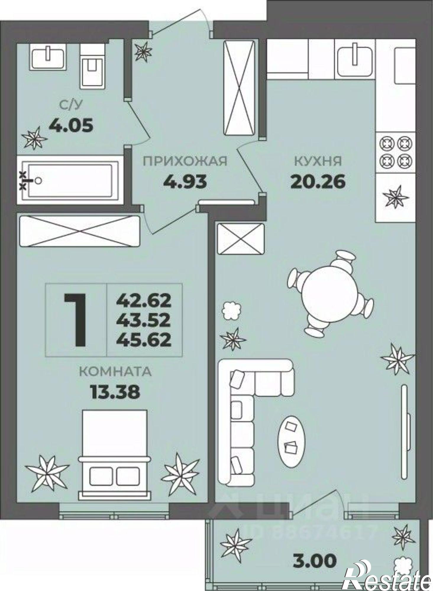 Купить квартиру за 5 396 480 рублей на ул Генерала Толстикова, 36 1