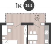 1-комн, 39 кв м, этаж 5/9 Тихорецкая улица