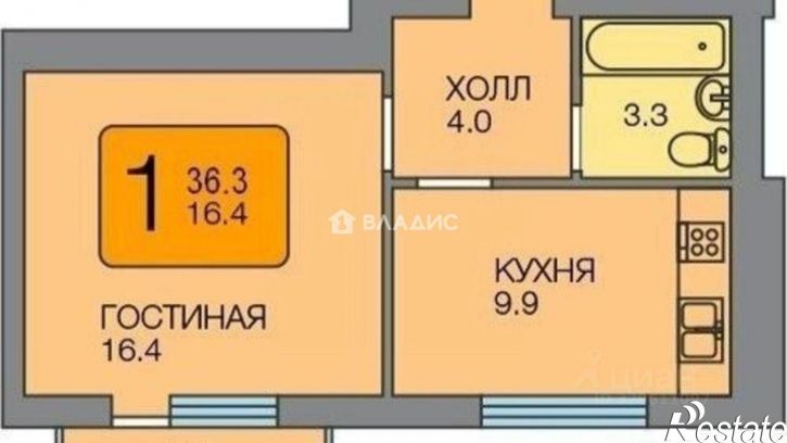 1-комн квартира Беговая улица, 43,  д. 43