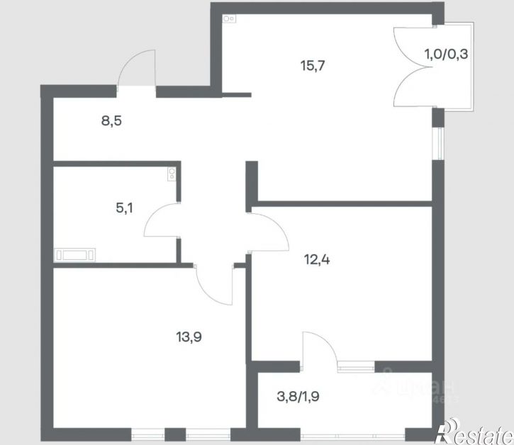 2-комн квартира в новом доме улица Юрия Гагарина, 28А,  д. 28А
