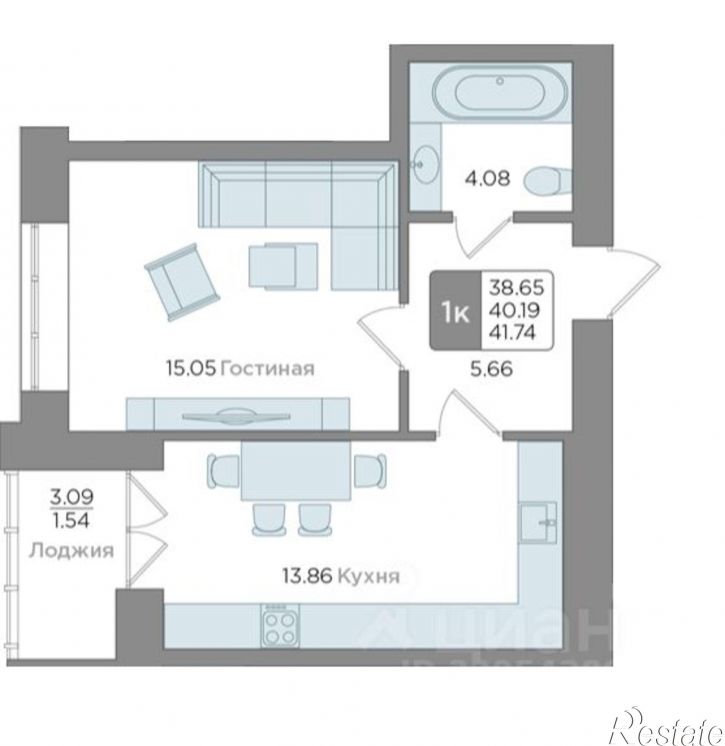 1-комн квартира Новгородская улица, 5к3