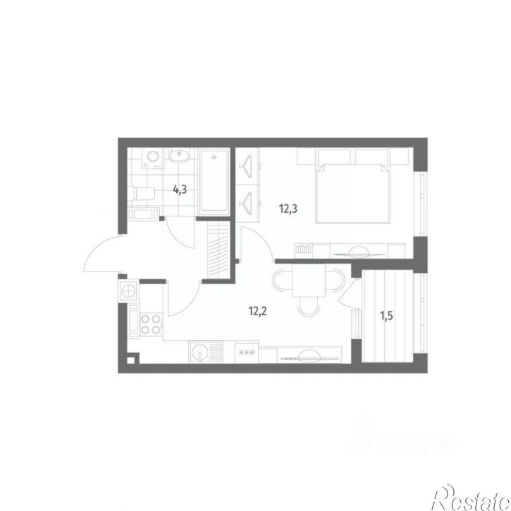 1-комн квартира в новом доме ул Псковская, 25,  д. 25