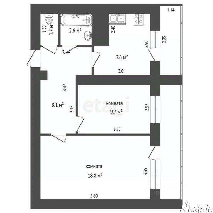 2-комн квартира ул Эпроновская, 15,  д. 15
