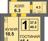 1-комн, 40 кв м, этаж 2/14 ул Старшины Дадаева, 65