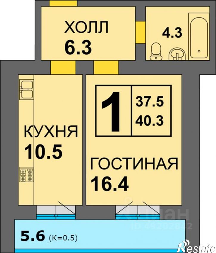 1-комн квартира в новом доме ул Старшины Дадаева, 65,  д. 65