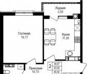 2-комн, 66 кв м, этаж 2/8 ул 3-го Белорусского фронта, 8