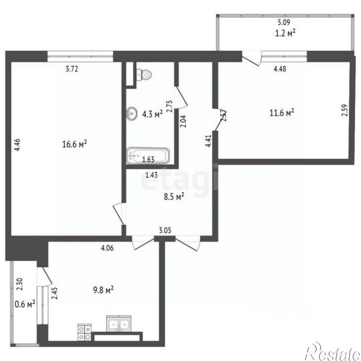 2-комн квартира ул Октябрьская, 55,  д. 55