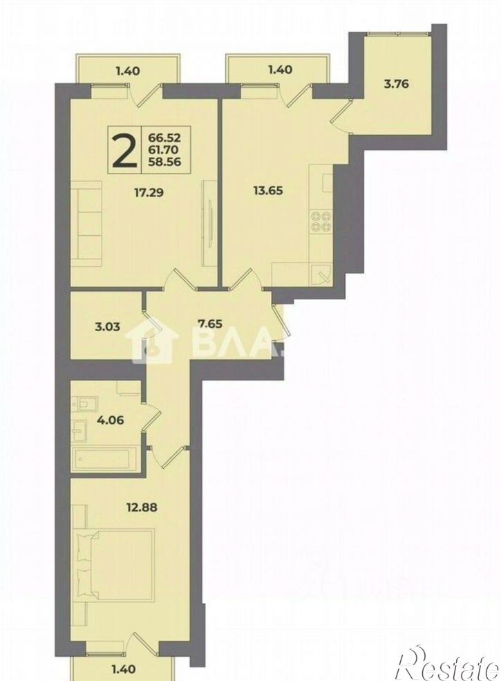 2-комн квартира ул Крейсерская, 13 1,  д. 13 1,  к. 1