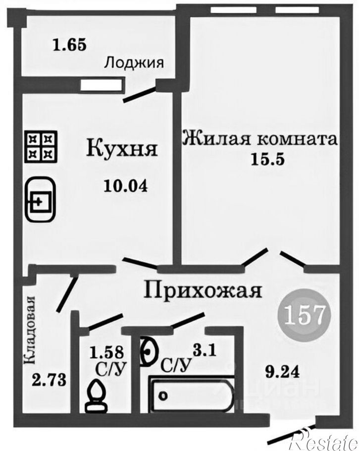 1-комн квартира улица Александра Суворова, 59,  д. 59