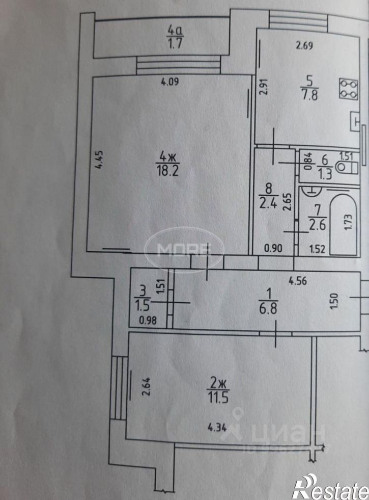 2-комн квартира улица Ульяны Громовой, 26,  д. 26