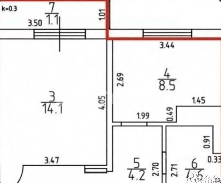 1-комн квартира улица Зои Космодемьянской, 36,  д. 36