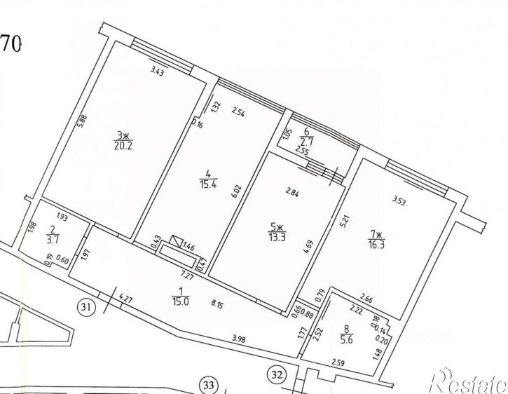 3-комн квартира Парковый переулок, 8,  д. 8